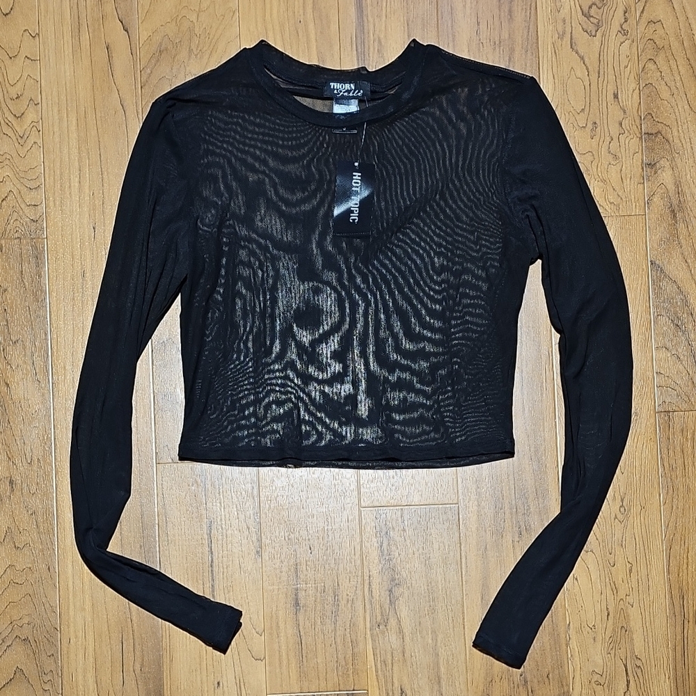Thorn & Fable Black Sheer Mesh Top